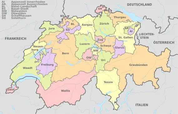 Schweiz Map | Umzugsfirma Günstig | Umzugsunternehmen mit kostenlosen Offerte